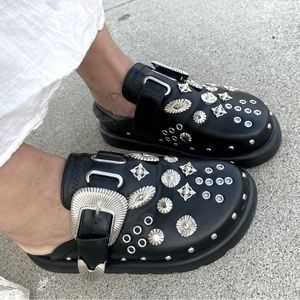 Toga Pulla Ssense exclusive black sabot loafers